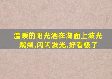 温暖的阳光洒在湖面上波光粼粼,闪闪发光,好看极了