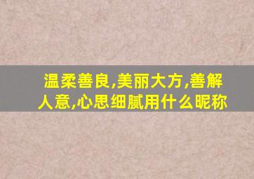 温柔善良,美丽大方,善解人意,心思细腻用什么昵称