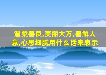 温柔善良,美丽大方,善解人意,心思细腻用什么话来表示