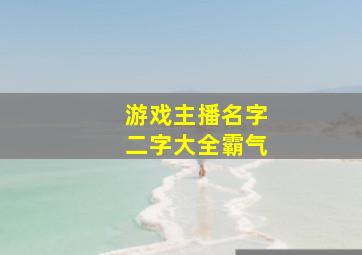 游戏主播名字二字大全霸气