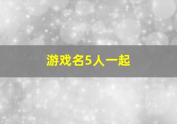 游戏名5人一起