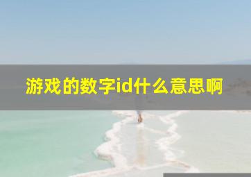 游戏的数字id什么意思啊