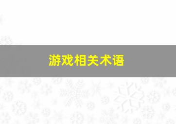 游戏相关术语