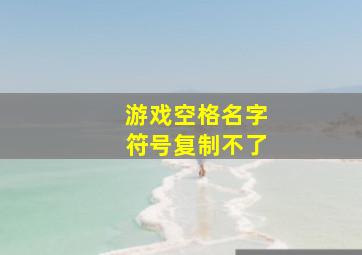 游戏空格名字符号复制不了