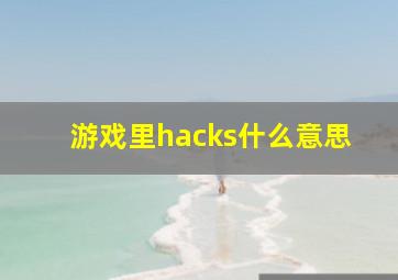 游戏里hacks什么意思