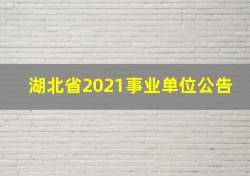 湖北省2021事业单位公告