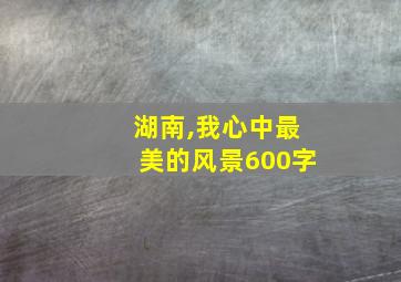 湖南,我心中最美的风景600字