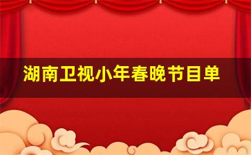 湖南卫视小年春晚节目单