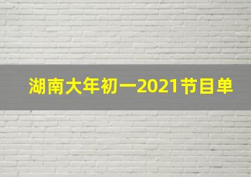 湖南大年初一2021节目单