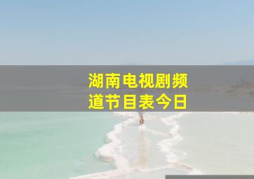 湖南电视剧频道节目表今日