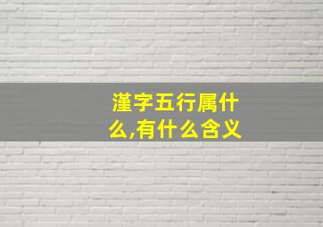 漌字五行属什么,有什么含义