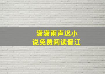 潇潇雨声迟小说免费阅读晋江