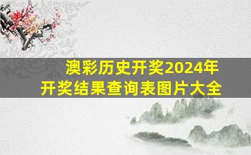 澳彩历史开奖2024年开奖结果查询表图片大全