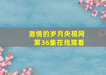 激情的岁月央视网第36集在线观看