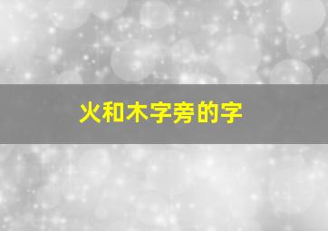 火和木字旁的字