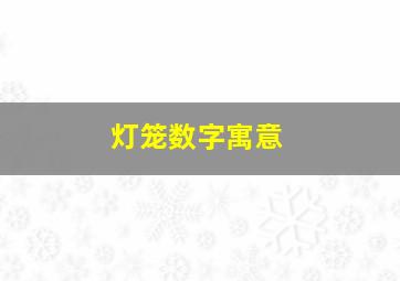 灯笼数字寓意