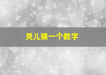 灵儿猜一个数字