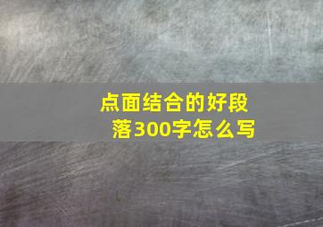 点面结合的好段落300字怎么写