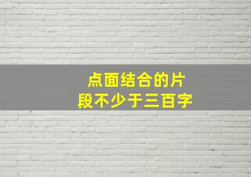 点面结合的片段不少于三百字