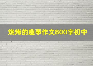 烧烤的趣事作文800字初中