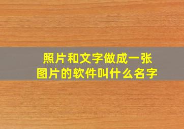 照片和文字做成一张图片的软件叫什么名字