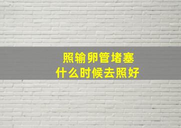 照输卵管堵塞什么时候去照好