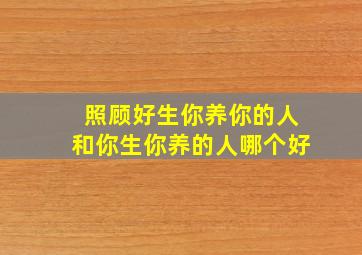 照顾好生你养你的人和你生你养的人哪个好