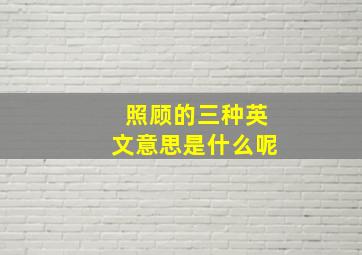 照顾的三种英文意思是什么呢