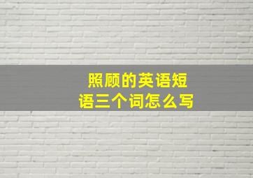 照顾的英语短语三个词怎么写