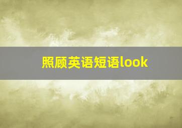 照顾英语短语look