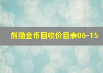 熊猫金币回收价目表06-15