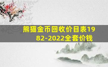 熊猫金币回收价目表1982-2022全套价钱