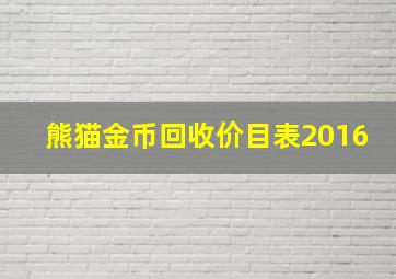 熊猫金币回收价目表2016