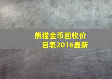 熊猫金币回收价目表2016最新