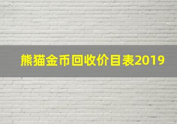 熊猫金币回收价目表2019