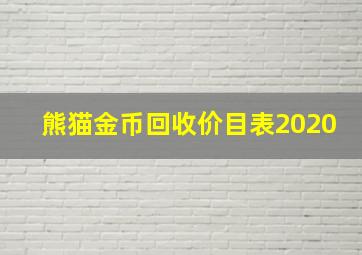 熊猫金币回收价目表2020