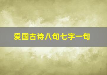 爱国古诗八句七字一句