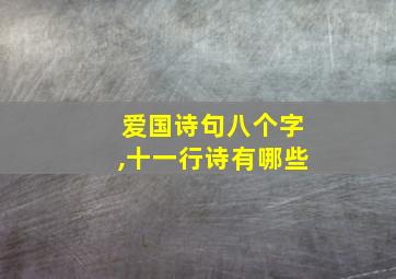 爱国诗句八个字,十一行诗有哪些