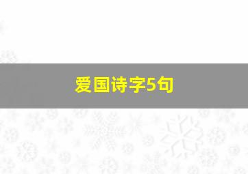 爱国诗字5句