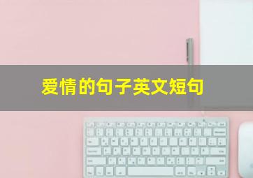 爱情的句子英文短句