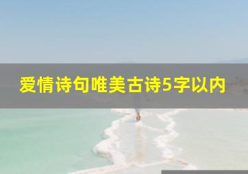 爱情诗句唯美古诗5字以内