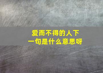 爱而不得的人下一句是什么意思呀