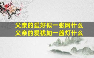 父亲的爱好似一张网什么父亲的爱犹如一盏灯什么