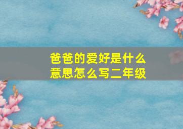 爸爸的爱好是什么意思怎么写二年级