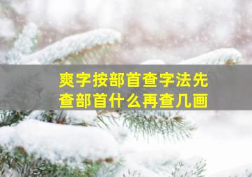 爽字按部首查字法先查部首什么再查几画