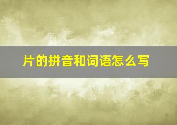 片的拼音和词语怎么写