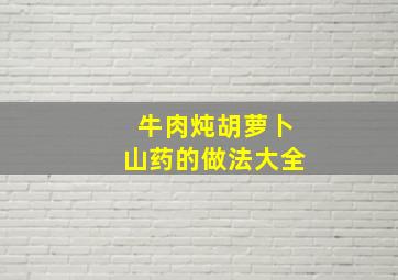 牛肉炖胡萝卜山药的做法大全