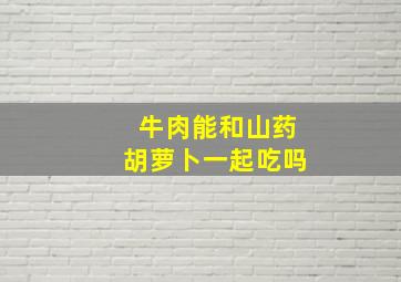 牛肉能和山药胡萝卜一起吃吗