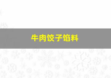 牛肉饺子馅料