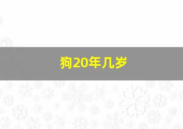 狗20年几岁